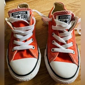 Converse Low Top Chuck Taylor Little Kids Orange Sneakers Sz 11